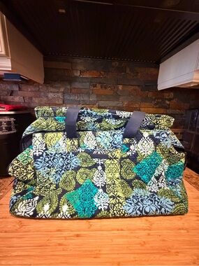 Vera Bradley Navy Green Teal Quilted Tote
